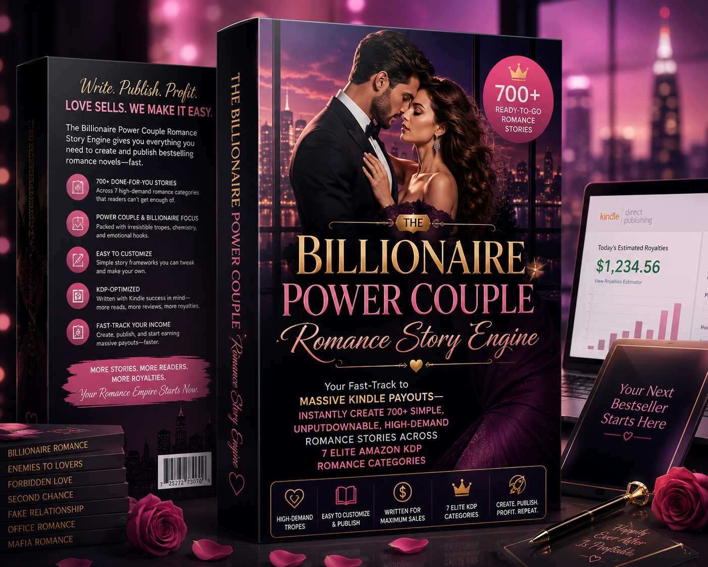 The Billionaire Power Couple Romance Story Engine — Product Box